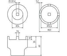 Bgs Technic Apatinio atraminio šarnyro kaištinis raktas Mercedes-Benz M-Class W163 / W164 | 3/4" | 4 kaiščiai (5420)