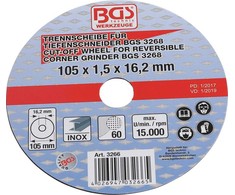 Bgs Technic Atpjovimo diskas | Ø 105 x 1,5 x 16,2 mm (3266)