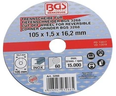 Bgs Technic Atpjovimo diskas | Ø 105 x 1,5 x 16,2 mm (3266)