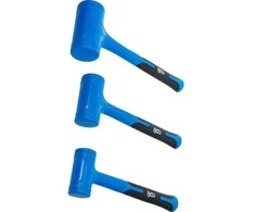 Bgs Technic Beinercinių plaktukų rinkinys | minkšta galvutė | Ø 47 / 55 / 65 mm | 450 / 765 / 1275 g | 3 vnt. (74442B)