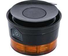 Bgs Technic Belaidis besisukantis įspėjamasis švyturėlis | geltonas | su magnetu | 12 V / 24 V | Ø 130 mm (70343)