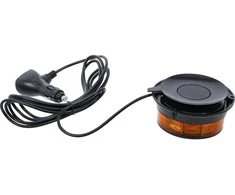 Bgs Technic Besisukantis įspėjamasis švyturėlis | geltonas | su magnetu | 12 V / 24 V | Ø 130 mm (70342)