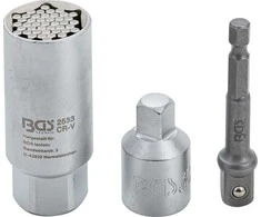 Bgs Technic Daugiafunkcinė galvutė su adapterių rinkiniu | 10 mm (3/8") | 9 - 21 mm | 3 vnt. (92533)