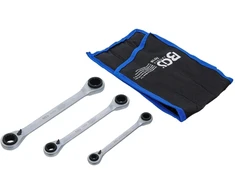 Bgs Technic Dvipusių terkšlinių kilpinių raktų rinkinys | 4-in-1 | 8–19 mm | 3 vnt. (74718)