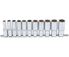 Bgs Technic Galvučių rinkinys, 12 kampų, ilgos | 10 mm (3/8") | 8 - 19 mm | 11 vnt. (5252)
