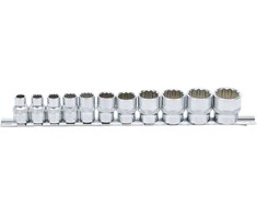 Bgs Technic Galvučių rinkinys, 12 kampų | 10 mm (3/8") | Coliniai dydžiai | 11 vnt. (9112)