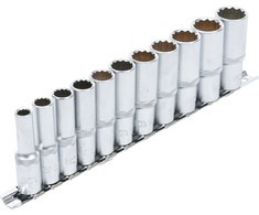 Bgs Technic Galvučių rinkinys, 12 kampų, ilgos | 10 mm (3/8") | 8 - 19 mm | 11 vnt. (5252)