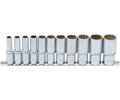 Bgs Technic Galvučių rinkinys, 12-kampų, ilgos | 10 mm (3/8") | Coliniai dydžiai | 11 vnt. (6859)
