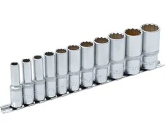 Bgs Technic Galvučių rinkinys, 12-kampų, ilgos | 10 mm (3/8") | Coliniai dydžiai | 11 vnt. (6859)
