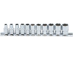 Bgs Technic Galvučių rinkinys, šešiakampės | 6.3 mm (1/4") | coliniai dydžiai | 11 vnt. (2433)