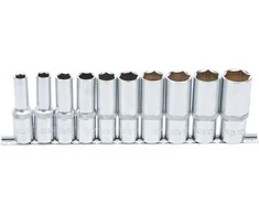 Bgs Technic Galvučių rinkinys, šešiakampės, ilgos | 12,5 mm (1/2") | coliniai dydžiai | 10 vnt. (2435)