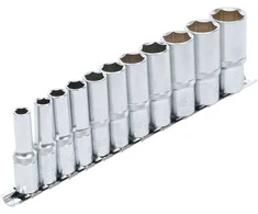 Bgs Technic Galvučių rinkinys, šešiakampės, ilgos | 10 mm (3/8") | Coliniai dydžiai | 11 vnt. (2756)