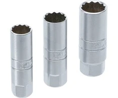 Bgs Technic Galvučių rinkinys žvakėms 12 kampų | 10 mm (3/8") | 14 - 16 - 18 mm | 3 vnt. (6858)