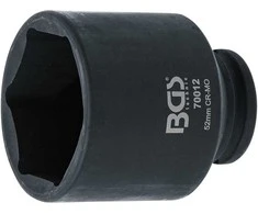 Bgs Technic Galvutė smūginė šešiakampė | 12,5 mm (1/2") | 52 mm (70012)