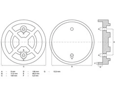 Bgs Technic Guminis padas | auto keltuvams | Ø 120 mm (7049)