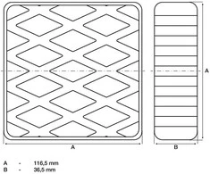 Bgs Technic Guminis padas | auto keltuvams | 116.5 x 116.5 x 36.5 mm (7037)