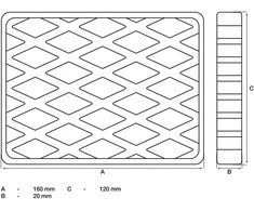 Bgs Technic Guminis padas | auto keltuvams | 160 x 120 x 20 mm (7036)