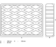 Bgs Technic Guminis padas | auto keltuvams | 160 x 120 x 30 mm (7006)