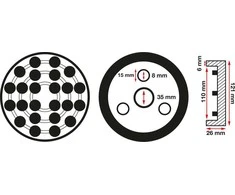 Bgs Technic Guminis padas | auto keltuvams | Ø 120 mm (6472)
