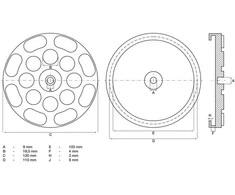 Bgs Technic Guminis padas | auto keltuvams | Ø 120 mm (7050)