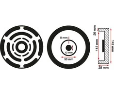 Bgs Technic Guminis padas | auto keltuvams | Ø 140 mm (6477)
