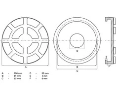 Bgs Technic Guminis padas | auto keltuvams | Ø 100 mm (7042)