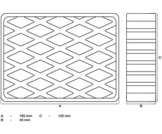 Bgs Technic Guminis padas | auto keltuvams | 160 x 120 x 40 mm (7007)