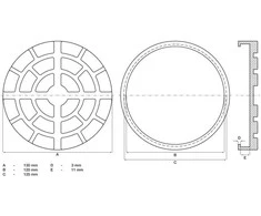 Bgs Technic Guminis padas | auto keltuvams | Ø 130 mm (7044)