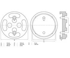 Bgs Technic Guminis padas | auto keltuvams | Ø 120 mm (7046)