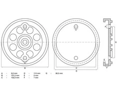 Bgs Technic Guminis padas | auto keltuvams | Ø 120 mm (7053)