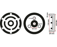 Bgs Technic Guminis padas | auto keltuvams | Ø 145 mm (6473)
