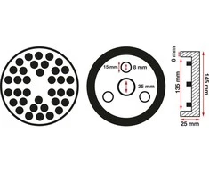Bgs Technic Guminis padas | auto keltuvams | Ø 145 mm (6474)