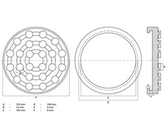 Bgs Technic Guminis padas | auto keltuvams | Ø 123 mm (7043)