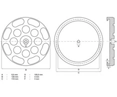 Bgs Technic Guminis padas | auto keltuvams | Ø 120 mm (7051)