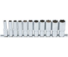 Bgs Technic Ilgų galvučių rinkinys, šešiakampės | 10 mm (3/8") | 8 - 19 mm | 11 vnt. (2222)