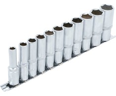 Bgs Technic Ilgų galvučių rinkinys, šešiakampės | 10 mm (3/8") | 8 - 19 mm | 11 vnt. (2222)
