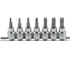 Grąžtas Bgs Technic Įpresuotų antgalių rinkinys | 10 mm (3/8") | T-Star (Torx) T15 - T50 | 7 vnt. (5108)
