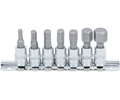 Bgs Technic Įpresuotų antgalių rinkinys | 6.3 mm (1/4") | hex šešiakampis 4-12 mm | 7 vnt. (2161)