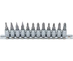 Bgs Technic Įpresuotų antgalių rinkinys | 6.3 mm (1/4") plokšti SL, kryžminiai PH / PZ | 12 vnt.. (2163)