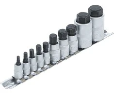 Bgs Technic Įpresuotų antgalių rinkinys | labai trumpi | hex šešiakampis 4 - 19 mm | 10 vnt. (5099)