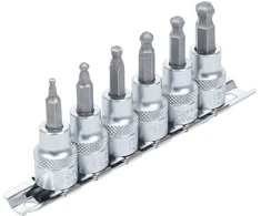 Bgs Technic Įpresuotų antgalių rinkinys | 10 mm (3/8") | Šarnyrinis hex šešiakampis | 3 - 8 mm | 7 vnt. (5109)