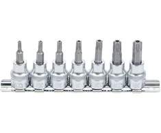 Bgs Technic Įpresuotų antgalių rinkinys | 10 mm (3/8") | T-Star su skyle (Torx) T15 - T50 | 7 vnt. (9341)