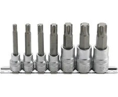 Bgs Technic Įpresuotų antgalių rinkinys | 10 mm (3/8") / 12,5 mm (1/2") | Spline (RIBE) M6 - M14 | 7 vnt. (5185)