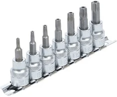 Bgs Technic Įpresuotų antgalių rinkinys | 10 mm (3/8") | T-Star su skyle (Torx) T15 - T50 | 7 vnt. (9341)