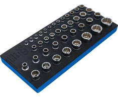 Bgs Technic Įrankių dėklas 1/3: galvutės 12 kampų | 6,3 mm (1/4"), 10 mm (3/8"), 12,5 mm (1/2") | 40 vnt. (4149)