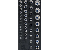 Bgs Technic Įrankių dėklas 1/3: galvutės 12 kampų | 6,3 mm (1/4"), 10 mm (3/8"), 12,5 mm (1/2") | 40 vnt. (4149)