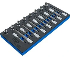 Bgs Technic Įrankių dėklas 1/3: Įpresuotų antgalių rinkinys | 12.5 mm (1/2") | Spline (XZN) | 22 vnt. (4118)