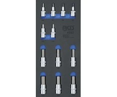 Bgs Technic Įrankių dėklas 1/3: Įpresuotų antgalių rinkinys | Hex šešiakampis | 12,5 mm (1/2") | 12 vnt. (4092)
