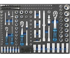 Bgs Technic Galvučių rinkinys dėkle | 1/4" / 3/8" / 1/2" | 90 dantų terkšlės | 192 vnt. (4036)