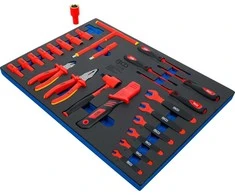 Bgs Technic Įrankių dėklas 3/3: VDE galvučių ir įrankių rinkinys | 10 mm (3/8") | 26 vnt. (70218)